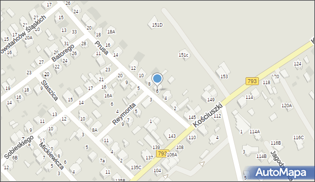 Myszków, Prusa, 6, mapa Myszków