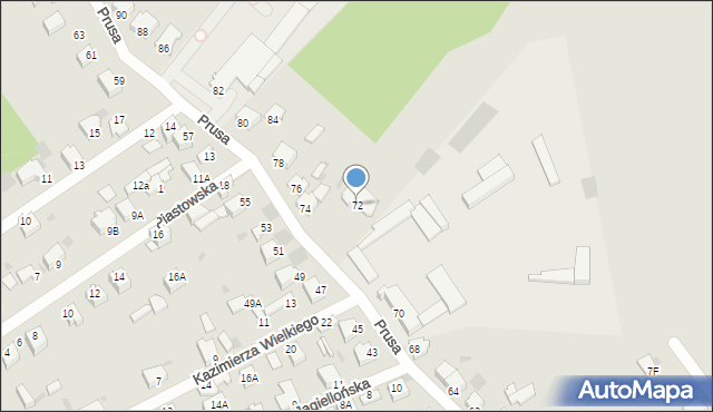 Myszków, Prusa, 72, mapa Myszków