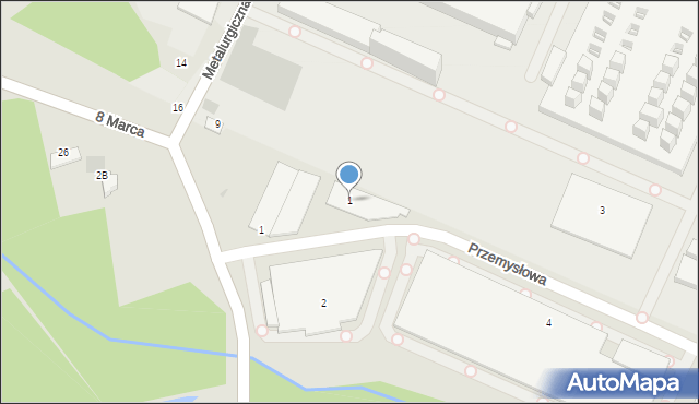 Myszków, Przemysłowa, 1, mapa Myszków
