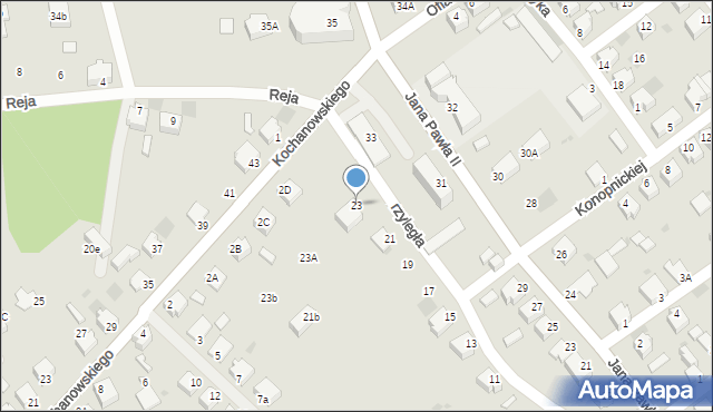 Myszków, Przyległa, 23, mapa Myszków