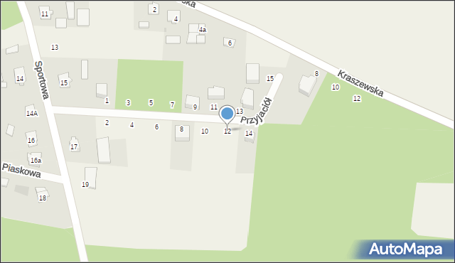 Narzym, Przyjaciół, 12, mapa Narzym