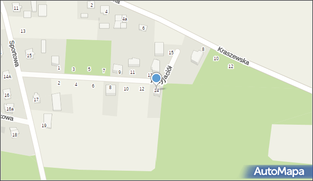 Narzym, Przyjaciół, 14, mapa Narzym