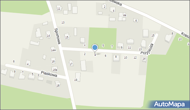 Narzym, Przyjaciół, 4, mapa Narzym