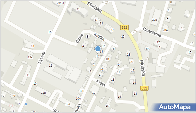 Nasielsk, Prosta, 11, mapa Nasielsk