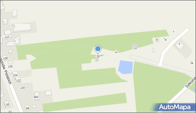 Nieborów, Projektowa, 14, mapa Nieborów