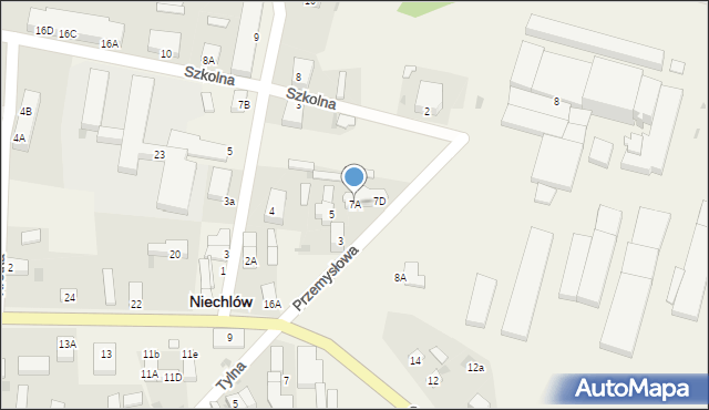 Niechlów, Przemysłowa, 7A, mapa Niechlów