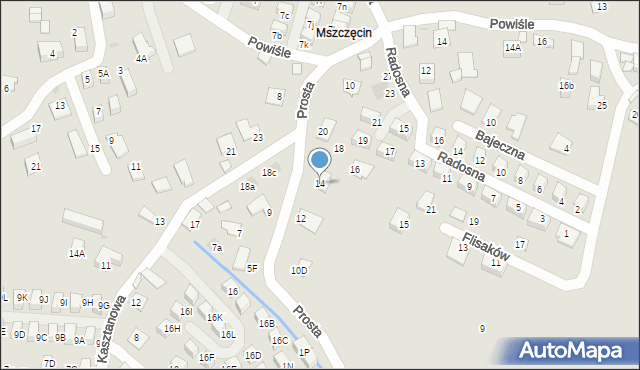 Niepołomice, Prosta, 14, mapa Niepołomice