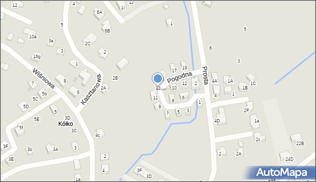 Niepołomice, Prosta, 1AK, mapa Niepołomice