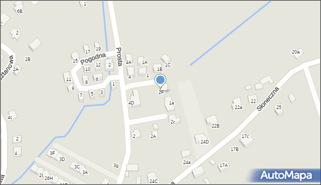 Niepołomice, Prosta, 2F, mapa Niepołomice