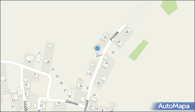 Nowa Góra, Prosta, 13, mapa Nowa Góra