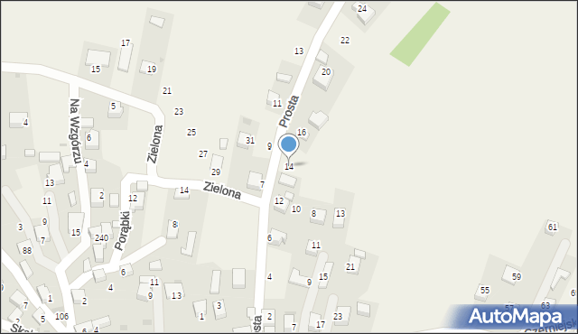 Nowa Góra, Prosta, 14, mapa Nowa Góra