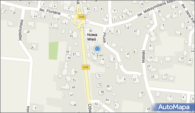 Nowa Wieś, Prusa Bolesława, 2, mapa Nowa Wieś