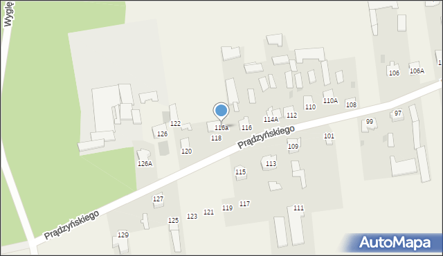 Nowe Iganie, Prądzyńskiego Ignacego, gen., 116a, mapa Nowe Iganie