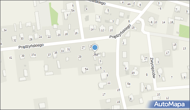 Nowe Iganie, Prądzyńskiego Ignacego, gen., 25A, mapa Nowe Iganie