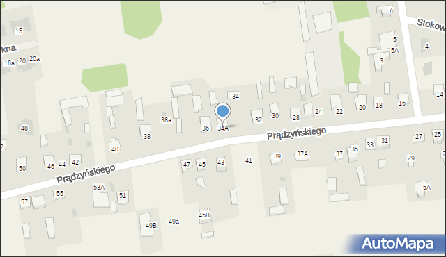 Nowe Iganie, Prądzyńskiego Ignacego, gen., 34A, mapa Nowe Iganie