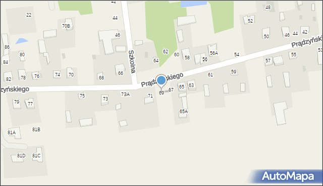 Nowe Iganie, Prądzyńskiego Ignacego, gen., 69, mapa Nowe Iganie