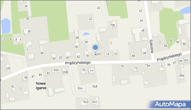 Nowe Iganie, Prądzyńskiego Ignacego, gen., 76, mapa Nowe Iganie