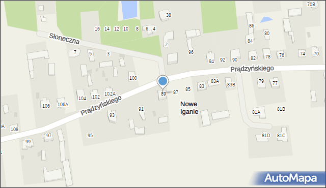 Nowe Iganie, Prądzyńskiego Ignacego, gen., 89, mapa Nowe Iganie