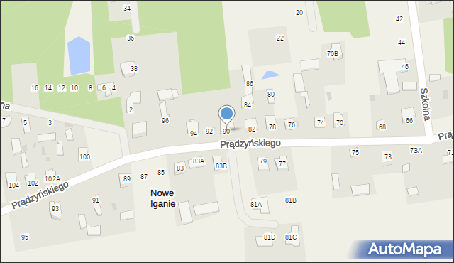 Nowe Iganie, Prądzyńskiego Ignacego, gen., 90, mapa Nowe Iganie