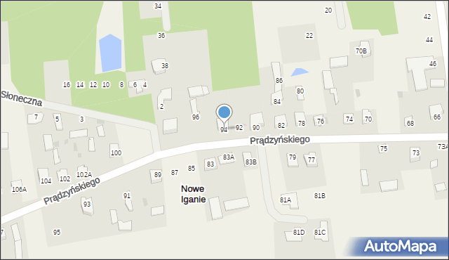 Nowe Iganie, Prądzyńskiego Ignacego, gen., 94, mapa Nowe Iganie