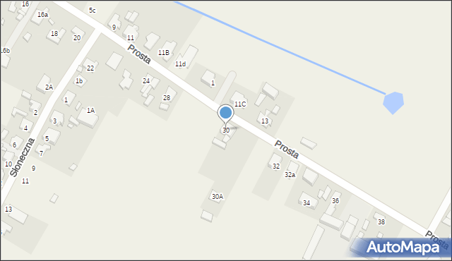 Nowe Oborzyska, Prosta, 30, mapa Nowe Oborzyska