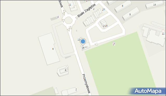 Nowiny, Przemysłowa, 15, mapa Nowiny