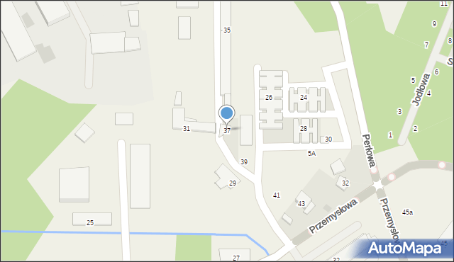 Nowiny, Przemysłowa, 37, mapa Nowiny