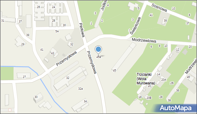 Nowiny, Przemysłowa, 45a, mapa Nowiny
