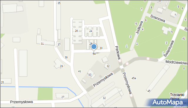 Nowiny, Przemysłowa, 5A, mapa Nowiny