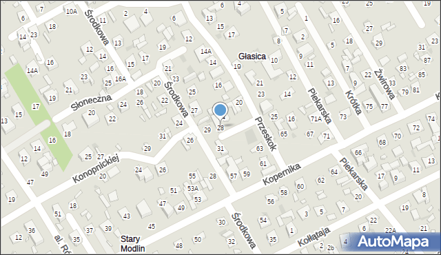 Nowy Dwór Mazowiecki, Przeskok, 28, mapa Nowy Dwór Mazowiecki