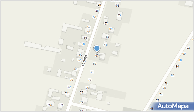 Nowy Kocin, Prosta, 67, mapa Nowy Kocin