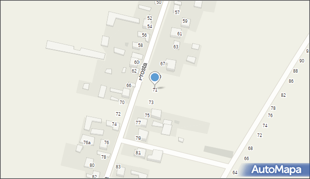 Nowy Kocin, Prosta, 71, mapa Nowy Kocin