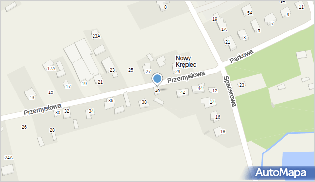 Nowy Krępiec, Przemysłowa, 40, mapa Nowy Krępiec