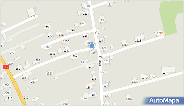 Nowy Sącz, Prusa Bolesława, 130, mapa Nowego Sącza