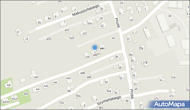 Nowy Sącz, Prusa Bolesława, 44b, mapa Nowego Sącza
