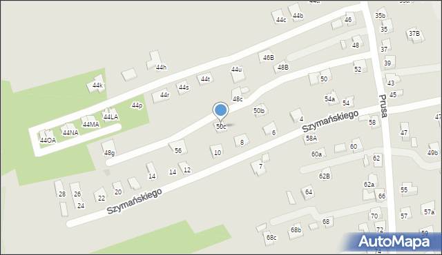 Nowy Sącz, Prusa Bolesława, 50c, mapa Nowego Sącza