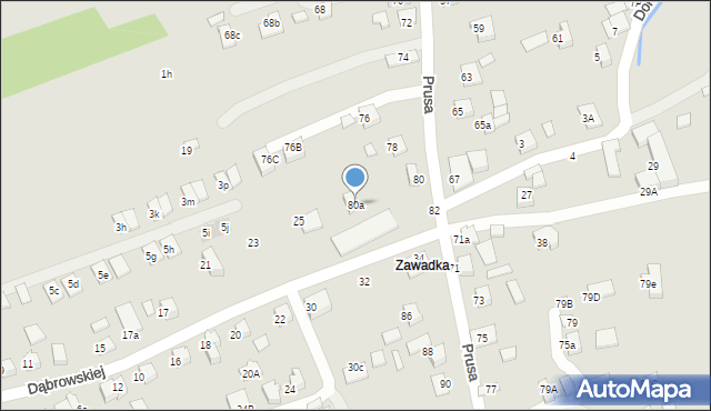 Nowy Sącz, Prusa Bolesława, 80a, mapa Nowego Sącza