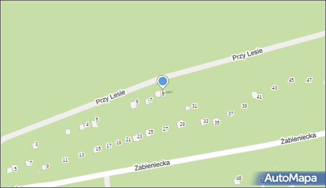 Nowy Żabieniec, Przy Lesie, 8, mapa Nowy Żabieniec