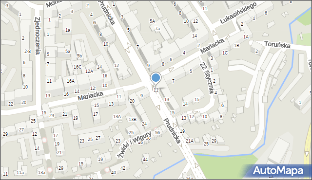 Nysa, Prudnicka, 11, mapa Nysy