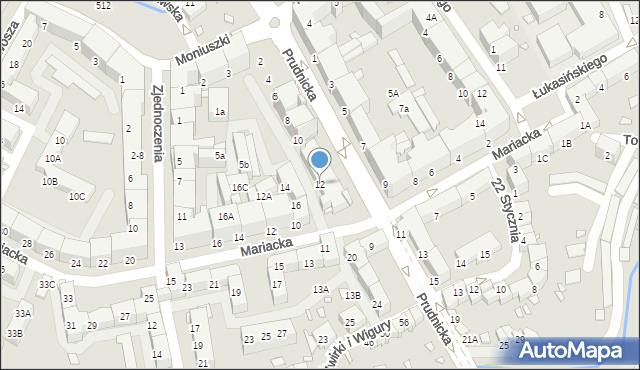 Nysa, Prudnicka, 12, mapa Nysy