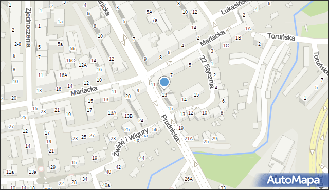 Nysa, Prudnicka, 13, mapa Nysy