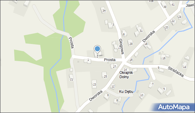 Okrajnik, Prosta, 2, mapa Okrajnik