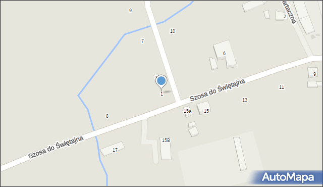Olecko, Produkcyjna, 1, mapa Olecko