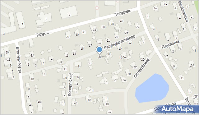 Olecko, Przybyszewskiego, 6, mapa Olecko