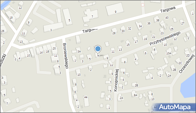 Olecko, Przybyszewskiego, 7, mapa Olecko