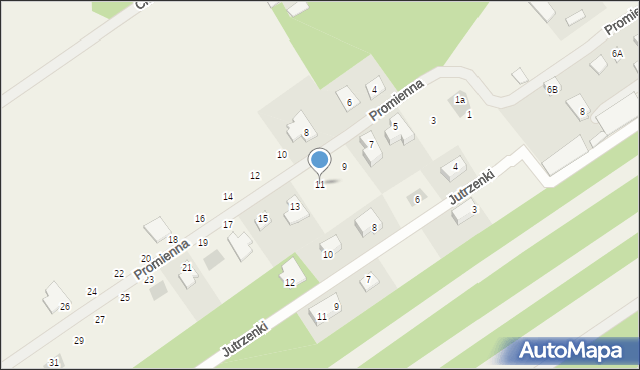 Olszewnica Stara, Promienna, 11, mapa Olszewnica Stara