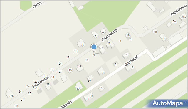 Olszewnica Stara, Promienna, 9, mapa Olszewnica Stara