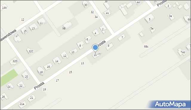 Olszewnica Stara, Prosta, 11, mapa Olszewnica Stara