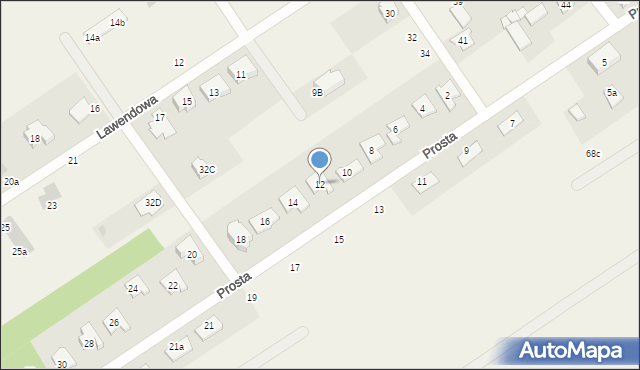 Olszewnica Stara, Prosta, 12, mapa Olszewnica Stara