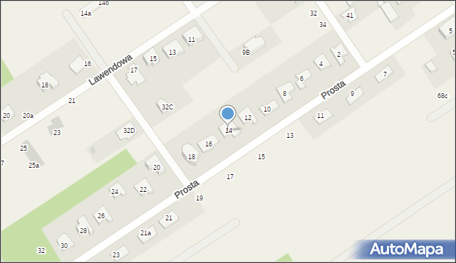 Olszewnica Stara, Prosta, 14, mapa Olszewnica Stara